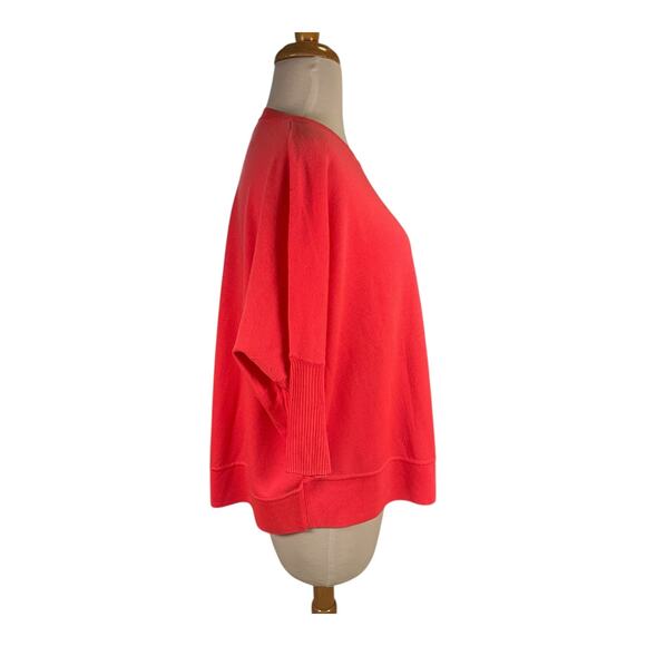 Vintage J.Crew 100% Merino Wool Oversized Sweater Coral Size Small 3/4 sleeve - Picture 5 of 10